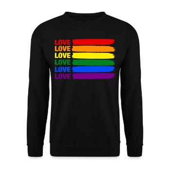 Pride LGBT Gay Rainbow LGBTQ Love CSD Gift - Unisex Sweatshirt - black - Front - Alina (178cm) & Michal (187cm)