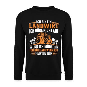Ich bin ein Landwirt - Unisex Pullover - Schwarz - Vorne - Alina (178cm) & Michal (187cm)
