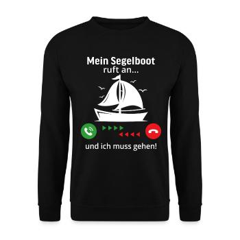 mein segelboot ruft an und ich muss gehen - Unisex Pullover - Schwarz - Vorne - Alina (178cm) & Michal (187cm)