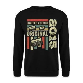Millésime 2015 - Citation d’anniversaire rétro 2015 - Sweat-shirt Unisexe - noir - Devant - Alina (178cm) & Michal (187cm)