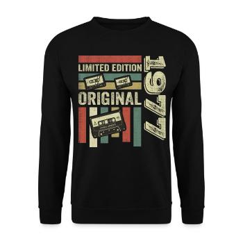 Vintage 1977 - Retro Geburtstagsspruch 1977 - Unisex Pullover - Schwarz - Vorne - Alina (178cm) & Michal (187cm)