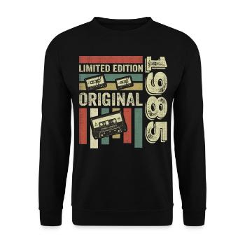 Vintage 1985 - Retro Geburtstagsspruch 1985 - Unisex Pullover - Schwarz - Vorne - Alina (178cm) & Michal (187cm)