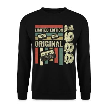 Vintage 1988 - Retro Geburtstagsspruch 1988 - Unisex Pullover - Schwarz - Vorne - Alina (178cm) & Michal (187cm)