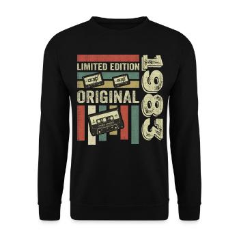Vintage 1983 - Retro Geburtstagsspruch 1983 - Unisex Pullover - Schwarz - Vorne - Alina (178cm) & Michal (187cm)