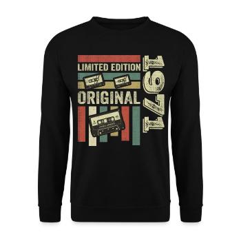 Vintage 1971 - Retro Birthday Saying 1971 - Unisex Sweatshirt - black - Front - Alina (178cm) & Michal (187cm)