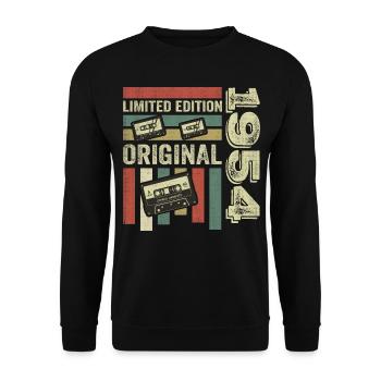 Vintage 1954 - Retro Birthday Quote 1954 - Unisex Sweatshirt - black - Front - Alina (178cm) & Michal (187cm)