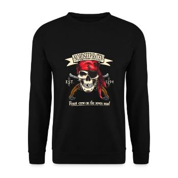 Cadeaux de crâne de crâne de pirate de mer du Nord - Sweat-shirt Unisexe - noir - Devant - Alina (178cm) & Michal (187cm)