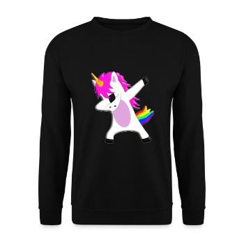 The Dabbing Unicorn - licorne dansante - Sweat-shirt Unisexe - noir - Devant - Alina (178cm) & Michal (187cm)