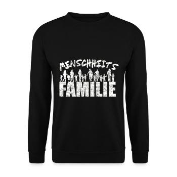 Human Family Peace Movement Peace - Unisex Sweatshirt - black - Front - Alina (178cm) & Michal (187cm)