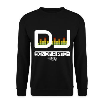 DJ avec platines et table de mixage - cool logo Deejay - Sweat-shirt Unisexe - noir - Devant - Alina (178cm) & Michal (187cm)