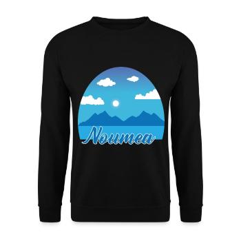 Noumea Traumurlaub in Blau - Unisex Pullover - Schwarz - Vorne - Alina (178cm) & Michal (187cm)