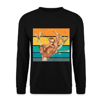 Maman paresseux avec doux bébé paresseux - Sweat-shirt Unisexe - noir - Devant - Alina (178cm) & Michal (187cm)