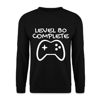 80 anniversaire - Niveau 80 Complete - Gamer 80 ans - Sweat-shirt Unisexe - noir - Devant - Alina (178cm) & Michal (187cm)