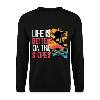 Snowboarding Snowboard Holiday Snowboard Snowboarding - Unisex Sweatshirt - black - Front - Alina (178cm) & Michal (187cm)