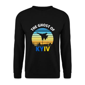 I Stand With Ukraine , The Ghost of Kyiv - Unisex Sweatshirt - black - Front - Alina (178cm) & Michal (187cm)