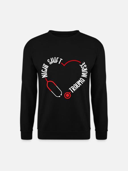 Infirmière traumatologue de nuit Stéthoscope Soins infirmiers - Sweat-shirt Unisexe - noir