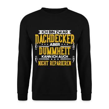 Dachdecker Geselle Dachdecker Dachdeckermeister - Unisex Pullover - Schwarz - Vorne - Alina (178cm) & Michal (187cm)