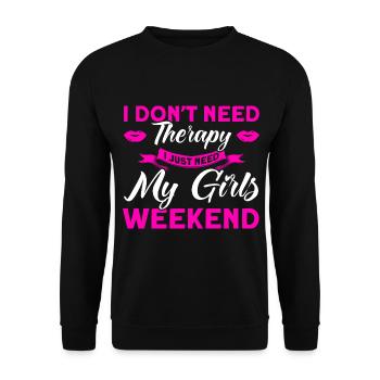 Trauzeugin Mädelsabend Party Damen Geschenk - Unisex Pullover - Schwarz - Vorne - Alina (178cm) & Michal (187cm)