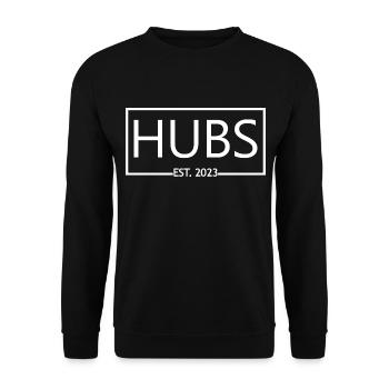 Hubs Est. 2023 Engagement For Groom's Wedding Gift - Unisex Sweatshirt - black - Front - Alina (178cm) & Michal (187cm)