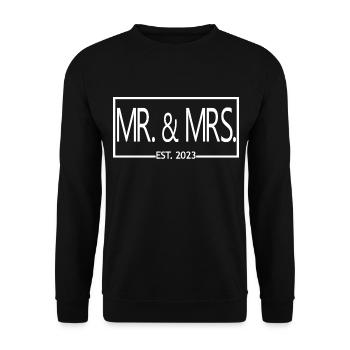 Mr. & Mrs. Est. 2023 - Men & Women Wedding Gift - Unisex Sweatshirt - black - Front - Alina (178cm) & Michal (187cm)