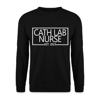 Cath Lab Nurse Est. 2023 Étudiante diplômée en soins infirmiers - Sweat-shirt Unisexe - noir - Devant - Alina (178cm) & Michal (187cm)