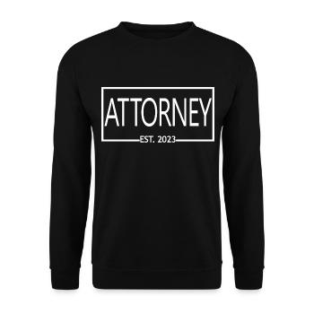 Attorney Est. 2023 Graduated Attorney Student - Unisex Sweatshirt - black - Front - Alina (178cm) & Michal (187cm)