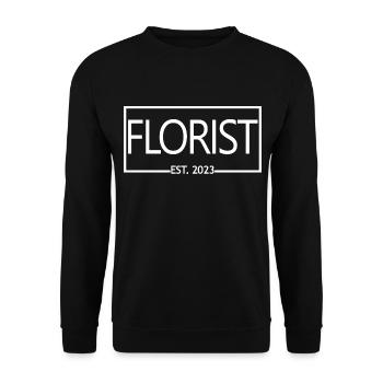 Fleuriste Est. 2023 Étudiant fleuriste diplômé - Sweat-shirt Unisexe - noir - Devant - Alina (178cm) & Michal (187cm)