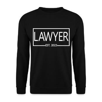 Lawyer Est. 2023 Graduated Lawyer School Student - Unisex Sweatshirt - black - Front - Alina (178cm) & Michal (187cm)