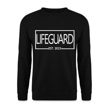 Rettungsschwimmer Est. 2023 Absolvent Rettungsschwimmer Student - Unisex Pullover - Schwarz - Vorne - Alina (178cm) & Michal (187cm)
