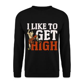 I want to go high Climber Boulderer Boulderer - Unisex Sweatshirt - black - Front - Alina (178cm) & Michal (187cm)