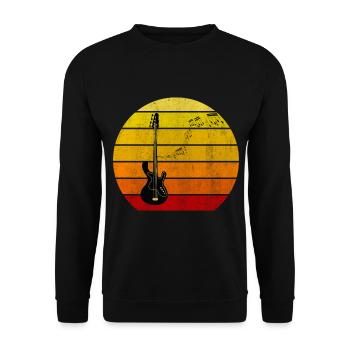 Retro Bass Guitar Bass Player Guitar - Unisex Sweatshirt - black - Front - Alina (178cm) & Michal (187cm)