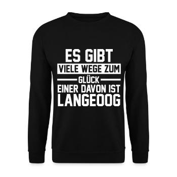 Nordsee Langeoog - Unisex Pullover - Schwarz - Vorne - Alina (178cm) & Michal (187cm)