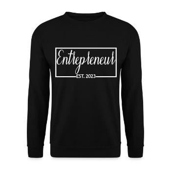 Entrepreneur Est. 2023 Graduiertes Unternehmergeschenk - Unisex Pullover - Schwarz - Vorne - Alina (178cm) & Michal (187cm)