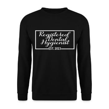 Diplôme d’hygiéniste dentaire agréé Est. 2023 - Sweat-shirt Unisexe - noir - Devant - Alina (178cm) & Michal (187cm)