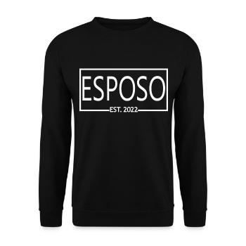 Esposo Est. 2022 Fiançailles pour le mariage du marié - Sweat-shirt Unisexe - noir - Devant - Alina (178cm) & Michal (187cm)