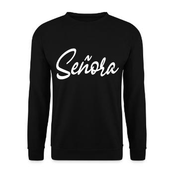 Señora Engagement Bride To Be Wedding Party - Unisex Sweatshirt - black - Front - Alina (178cm) & Michal (187cm)