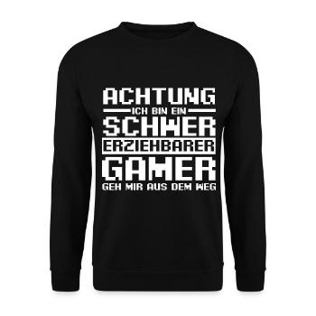 Gaming Zocken Zocker Gamer - Unisex Pullover - Schwarz - Vorne - Alina (178cm) & Michal (187cm)