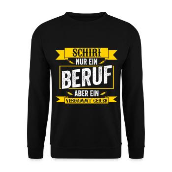 Schiri Unparteiischer Fußball Schiedsrichter - Unisex Pullover - Schwarz - Vorne - Alina (178cm) & Michal (187cm)
