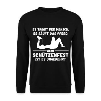 Schützenverein Bier Schützenfest - Unisex Pullover - Schwarz - Vorne - Alina (178cm) & Michal (187cm)
