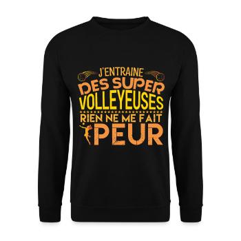 Volleyball coach Entraineur coach Volleyball - Sweat-shirt Unisexe - noir - Devant - Alina (178cm) & Michal (187cm)