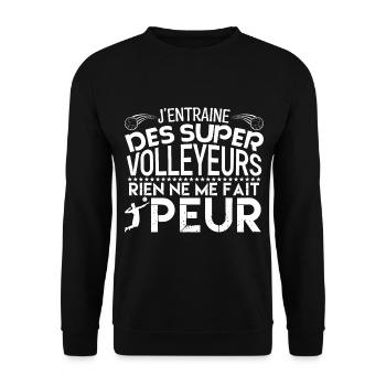 Volleyball coach Cadeau coach Volleyball !! - Sweat-shirt Unisexe - noir - Devant - Alina (178cm) & Michal (187cm)