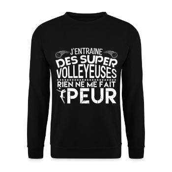 Volleyball coach Entraineur coach Volleyball !! - Sweat-shirt Unisexe - noir - Devant - Alina (178cm) & Michal (187cm)