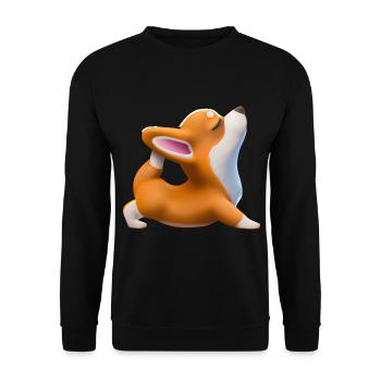 Corgi dog in yoga pose - Unisex Sweatshirt - black - Front - Alina (178cm) & Michal (187cm)