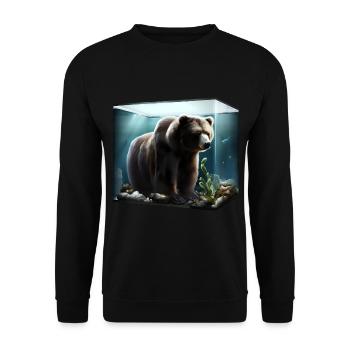Ours dans l’aquarium - Sweat-shirt Unisexe - noir - Devant - Alina (178cm) & Michal (187cm)