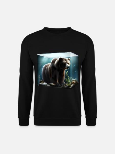 Ours dans l’aquarium - Sweat-shirt Unisexe - noir