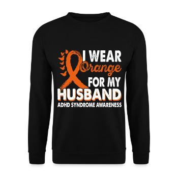 Portez de l’orange pour le - Sweat-shirt Unisexe - noir - Devant - Alina (178cm) & Michal (187cm)