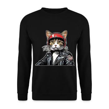 Chemise Chat Chat Cadeau Idée Mastic - Sweat-shirt Unisexe - noir - Devant - Alina (178cm) & Michal (187cm)