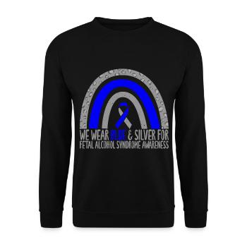 Coor Rainbow Art Nous portons du bleu et de l’argent pour le fœtus - Sweat-shirt Unisexe - noir - Devant - Alina (178cm) & Michal (187cm)