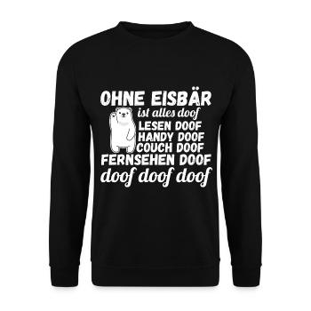 Eisbär Eisbären - Unisex Pullover - Schwarz - Vorne - Alina (178cm) & Michal (187cm)