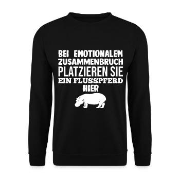 Nilpferd Flusspferd - Unisex Pullover - Schwarz - Vorne - Alina (178cm) & Michal (187cm)